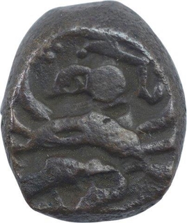 Copper Kasu Coin of Krishndevaraya of Tuluva Dynasty of Vijayanagar Empire.