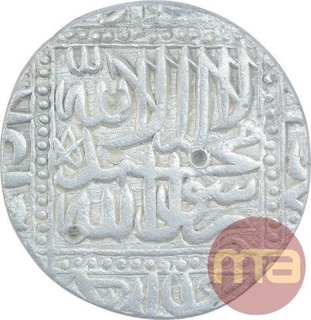 Silver One Rupee Coin of Akbar of Ahmadabad Mint.