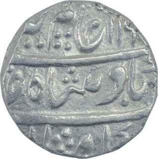 Silver One Rupee Coin of Ajmer Dar Ul Khair Mint of Maratha Confederacy.