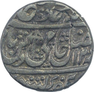 Silver One Rupee Coin of Mahe Indrapur Mint of Bharatpur State.