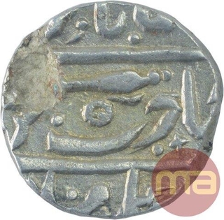 Silver One Rupee Coin of Daulat Rao Sindia of Isagarh Mint Gwalior State.  