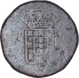 Copper Half Tanga Coin of Maria II of Goa of Indo Portuguese.