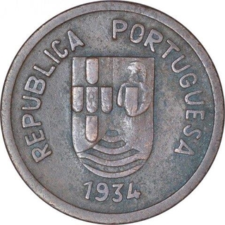 Bronze One Tanga Coin of Portuguese Administration of Indo Portuguese. 