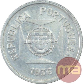 Silver Half Rupia Coin of Portuguese Administration of Indo Portuguese.