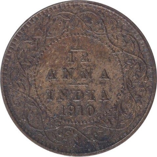 Bronze One Twelfth Anna Coin of King Edward VII of Calcutta Mint of  1910.