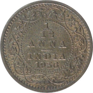 Bronze One Twelfth Anna Coin of King George V of Calcutta Mint of 1936.