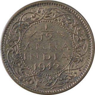 Copper One Twelfth Anna Coin of King George VI of Bombay Mint of 1942.