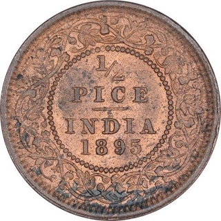 Copper Half Pice Coin of Victoria Empress of Calcutta Mint of 1895.