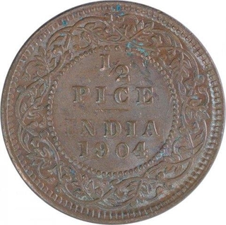 Copper Half Pice Coin of King Edward VII of Calcutta M int of 1904.