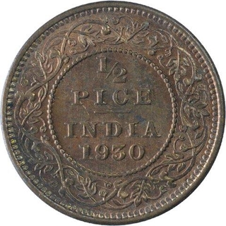 Bronze Half Pice Coin of King George V of Calcutta Mint of 1930.