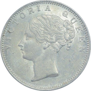 Silver One Rupee Coin of Victoria Queen of Bombay Mint of 1840.