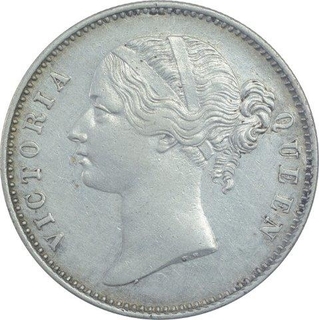 Silver One Rupee Coin of Victoria Queen of Calcutta Mint of 1840.