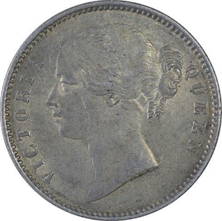 Silver One Rupee Coin of Victoria Queen of Calcutta Mint of 1840.