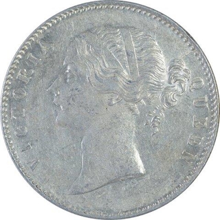 Silver One Rupee Coin of Victoria Queen of Calcutta Mint of 1840.