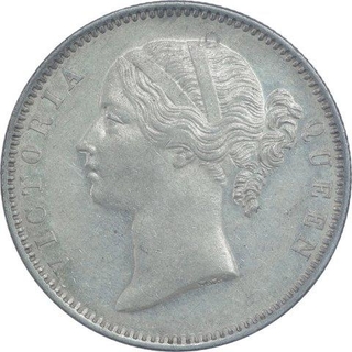 Silver One Rupee Coin of Victoria Queen of Madras Mint of 1840.