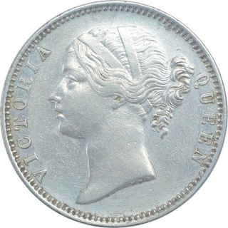 Silver One Rupee Coin of Victoria Queen of Madras Mint of 1840.