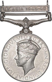 Silver General Service Medal of George VI of S.E.Asia of British India.