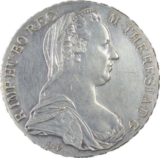 Silver Thaler Coin of Maria Theresia of Austria.