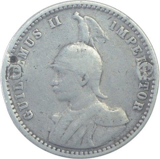 Silver Quarter Rupee Coin of German East Africa.