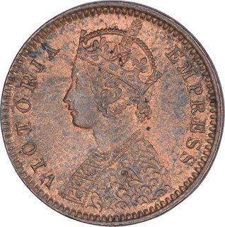 Error Copper One Twelfth Anna Coin of Victoria Empress of Calcutta Mint of 1901.