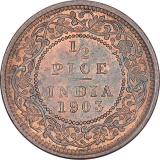 Error Copper Half Pice Coin of King Edward VII of Calcutta Mint of 1903.