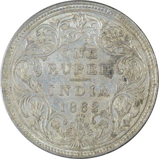 Error Silver One Rupee Coin of Victoria Queen of Bombay Mint of 1862.