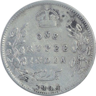 Error Silver One Rupee Coin of King Edward VII of Calcutta Mint of 1904.