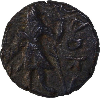 Copper Drachma Coin of Kanishka I of Kushana Dynasty of Moon Type.