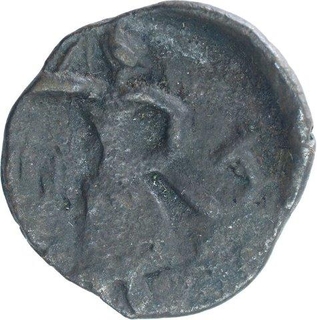 Copper Tetra Drachma Coin of Huvishka of Kushan Dynasty.