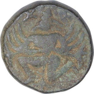 Copper Kasu Coin of Krishnadevaraya of Tuluva Dynasty of Vijayanagara Empire.