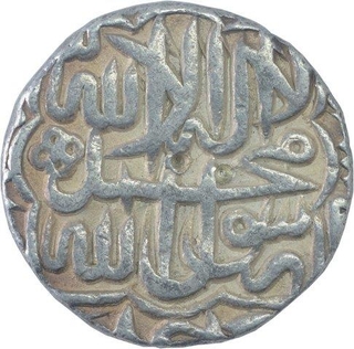 Silver One Rupee Coin of Akbar of Hadrat Delhi Dar ul Mulk Mint.