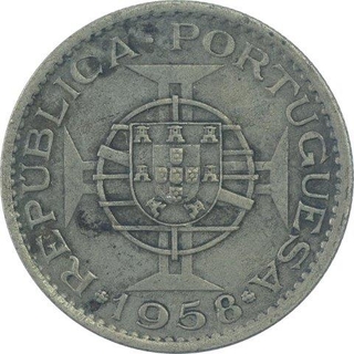 Cupro Nickel Three Escudos Coin of Portuguese Administration of Indo Portuguese.