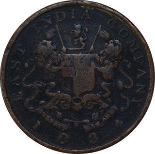 Copper Half Anna Coin of Bombay Presidency.