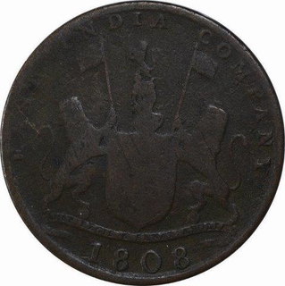 Copper Ten Cash Coin of Madras Presidency.