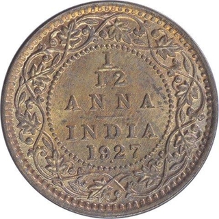 Bronze One Twelfth Anna Coin of King George V of Bombay Mint of 1927.