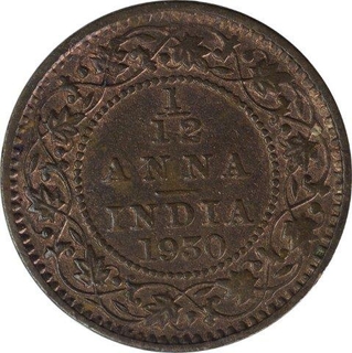 Bronze One Twelfth Anna Coin of King George V of Calcutta Mint of 1930.