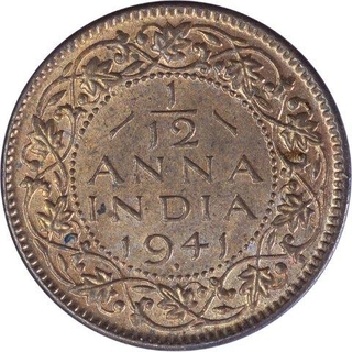 Copper One Twelfth Anna Coin of King George VI of Bombay Mint of 1941.