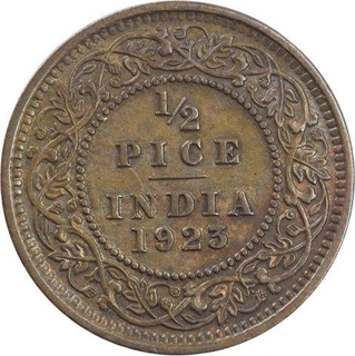 Bronze Half Pice Coin of King George V of Calcutta Mint of 1923.