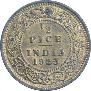 Bronze Half Pice Coin of King George V of Calcutta Mint of 1925.