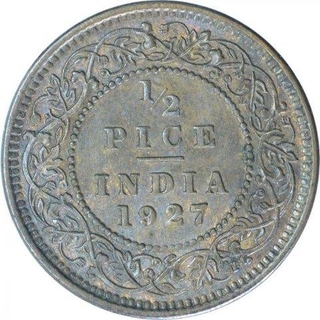 Bronze Half Pice Coin of King George V of Calcutta Mint of 1927.