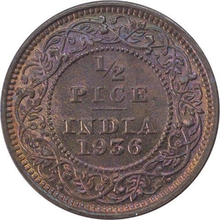 Bronze Half Pice Coin of King George V of Calcutta Mint of 1936.