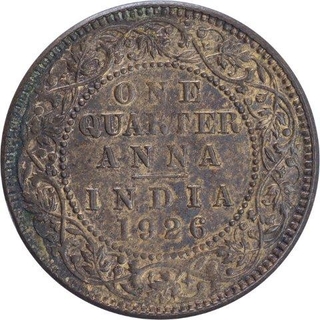 Copper One Quarter Anna Coin of King George V of Calcutta Mint of 1926.