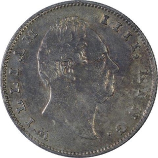 Silver One Rupee Coin of King William IIII of Bombay Mint of 1835.