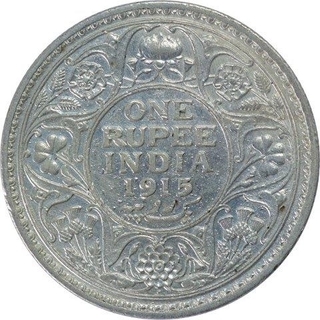 Silver One Rupee Coin of King George V of Bombay Mint of 1915.