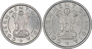 Cupro Nickel Half Rupee & One Rupee Coin of Calcutta & Bombay Mint of Republic India.