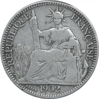 Silver Ten Cent Coin of Indo-French.