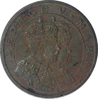 Copper Medallion of King George V & Queen Mary.