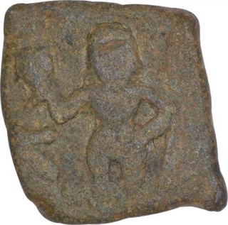 Copper Quarter Karshapana Coin of Ujjaini Region of Diety Type.