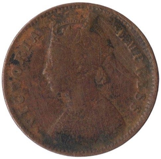 Copper Quarter Anna Coin of Anand Rao III of Dhar State.