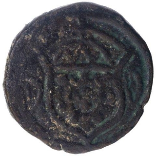 Copper Atia Coin of Diu of Indo Portuguese.